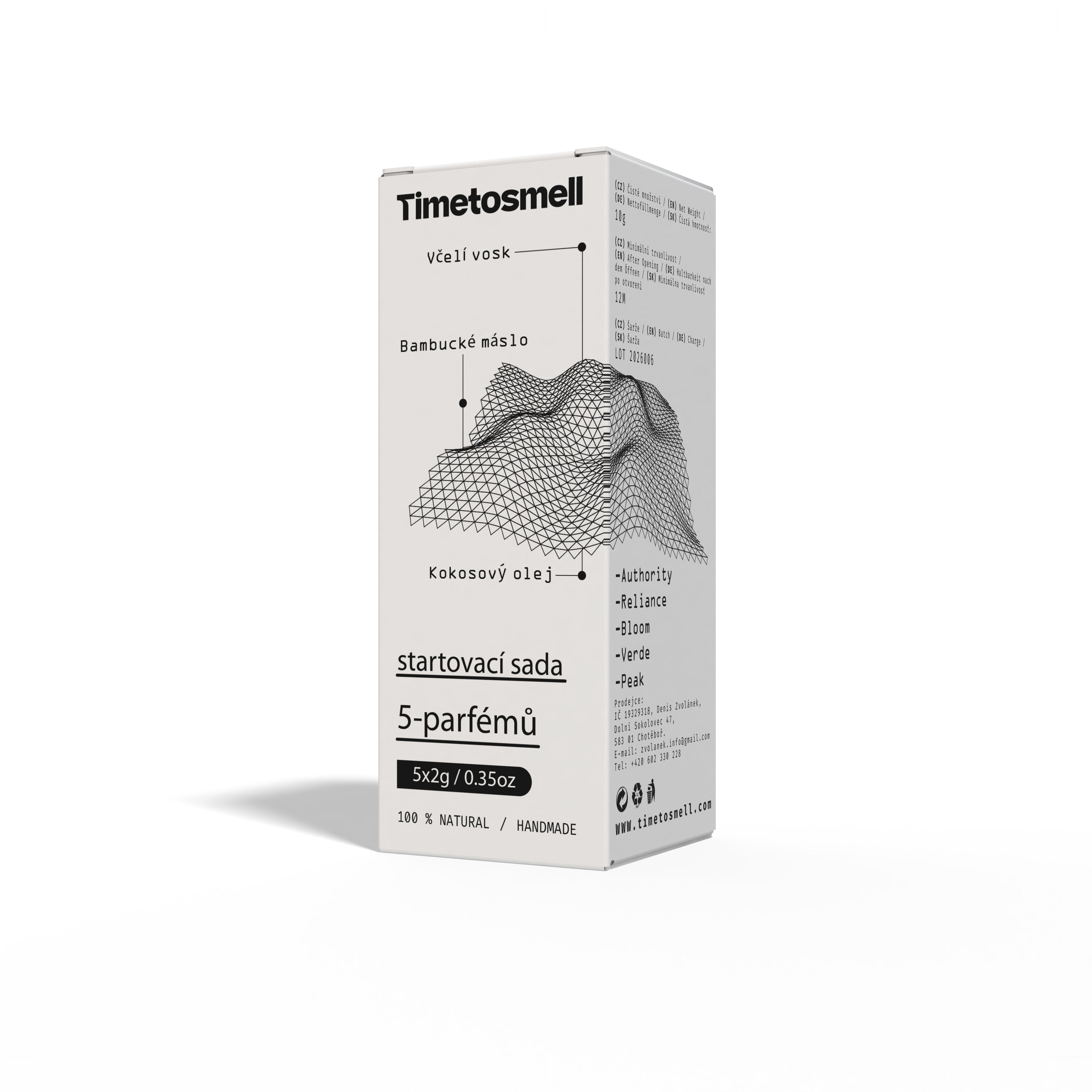 Přírodní tuhý parfém  Timetosmell startovací sada 10ml